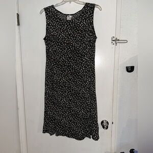 Black/green/brown printed polyester/spandex dress